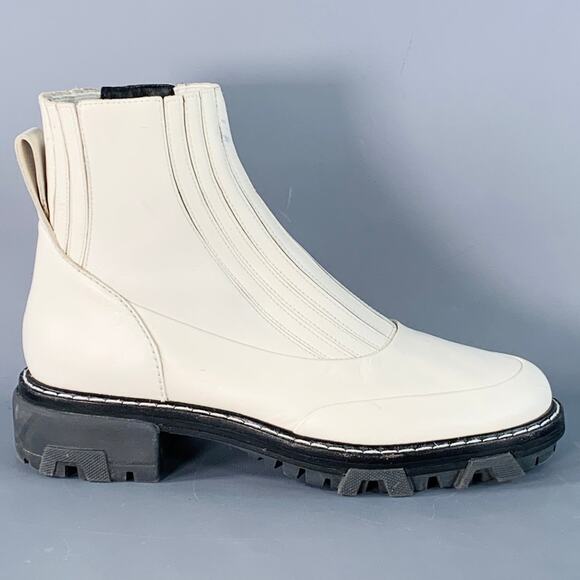 RAG & BONE Size 10 White Leather Pull On Ankle Boots - Picture 2 of 12